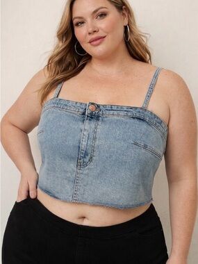 NWT Wild Fable Reworked Cropped Denim Cami Top - XXL